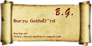 Burzu Gothárd névjegykártya